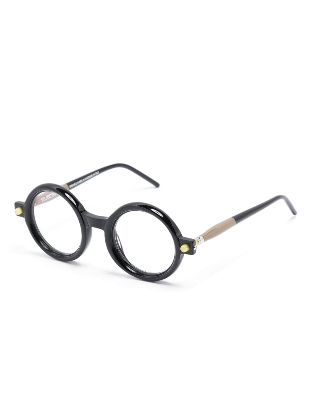 Shop Kuboraum Mask P1 Round-frame Glasses In 黑色