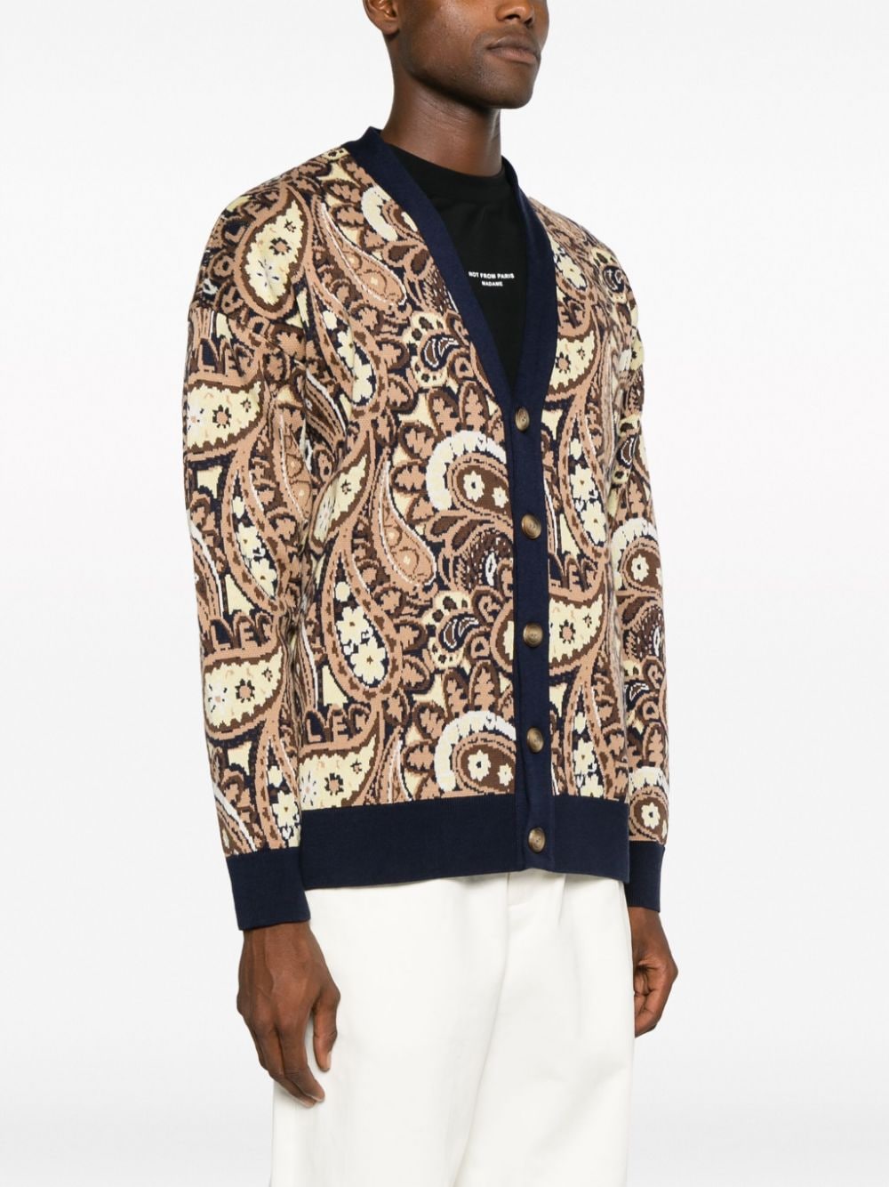 Drôle De Monsieur V-neck paisley-print Cardigan - Farfetch