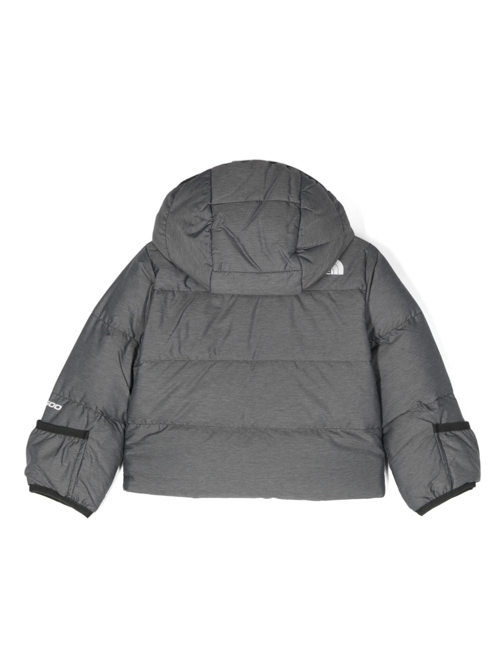 The North Face Kids logo-print faux-shearling lining hooded jacket - Grijs