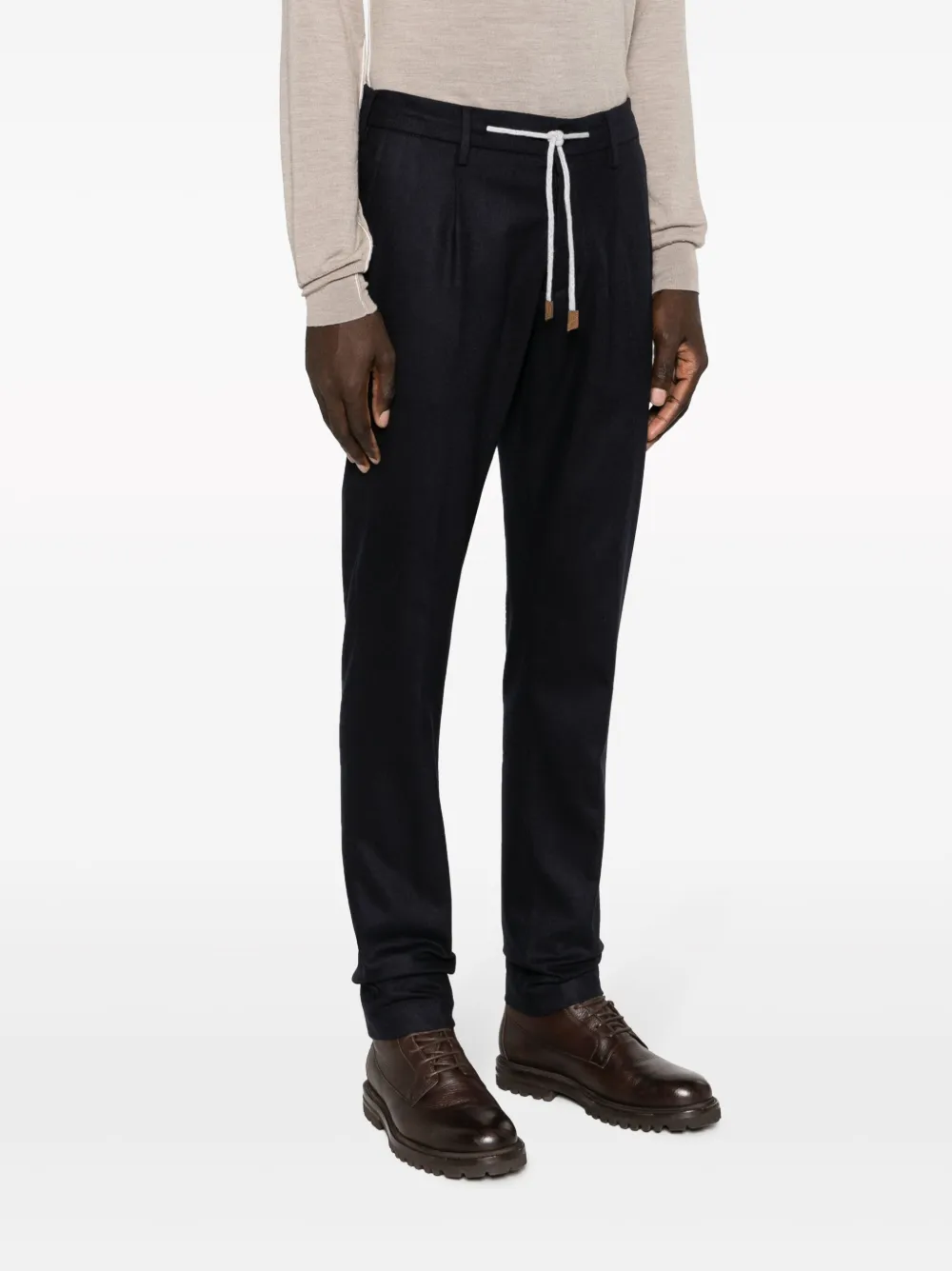 Eleventy Broek met trekkoord Blauw