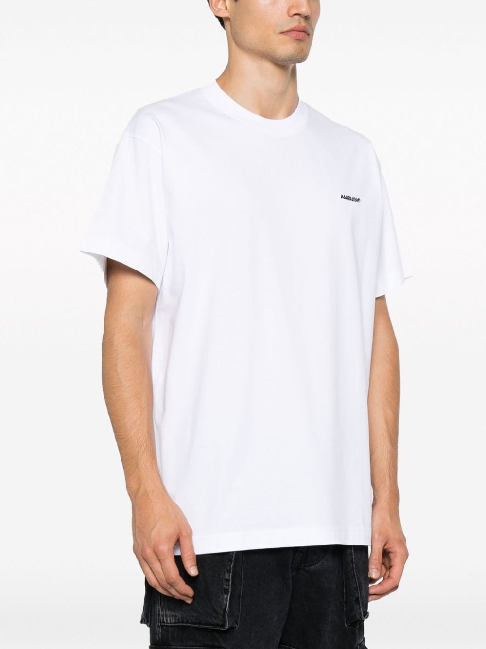 Shop Ambush Logo-embroidered Crew-neck T-shirt In White