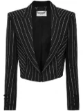 Philipp Plein Cady crystal-embellished cropped blazer - Black