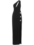 Philipp Plein brooch-embellished cady maxi dress - Black