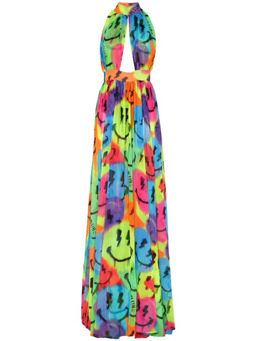 Robe longue Smile en soie - Philipp Plein - Modalova