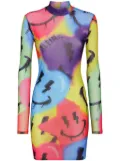 Philipp Plein LS Smile logo-print minidress - Purple