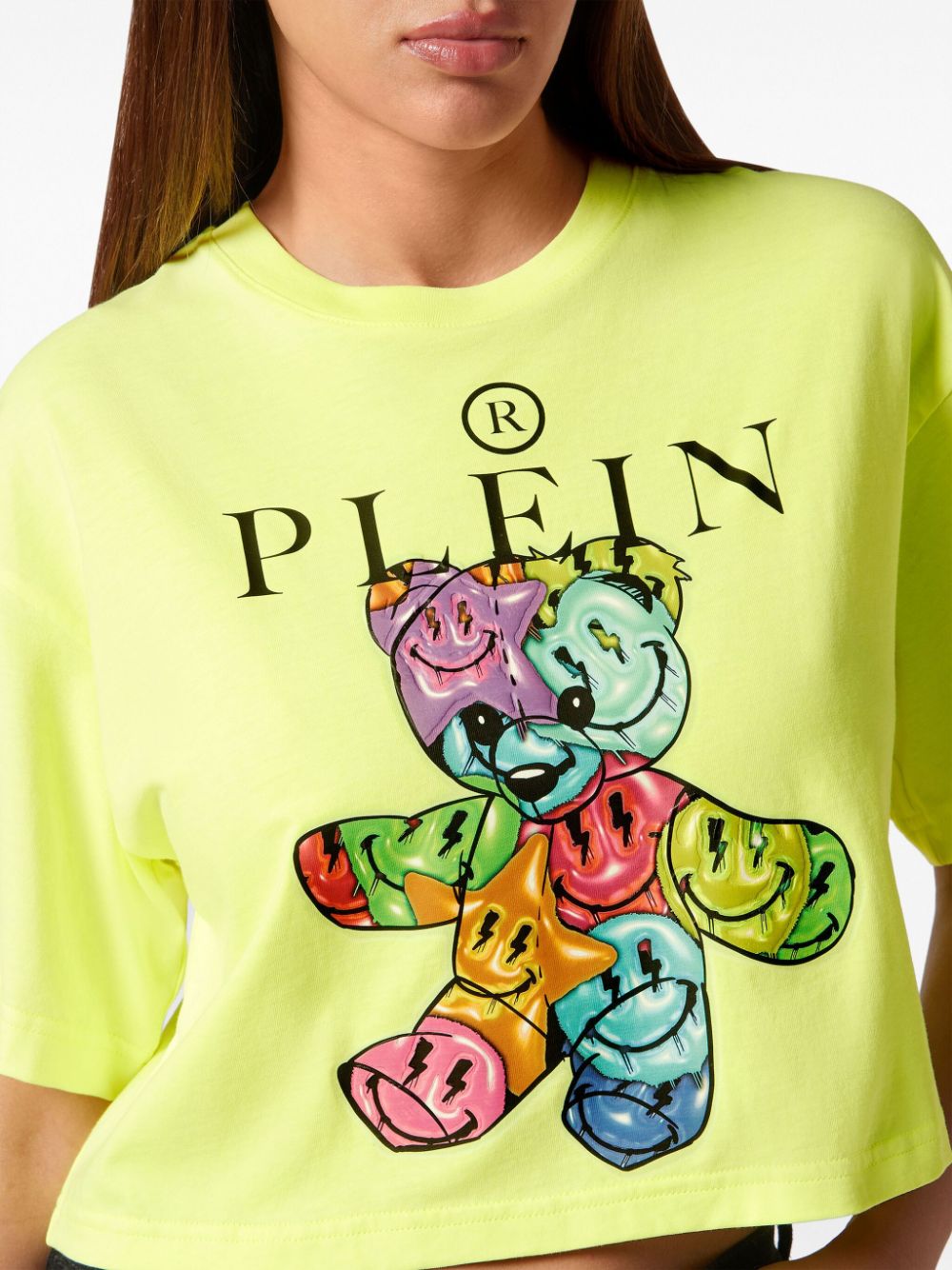 Philipp Plein Cropped T-shirt Geel