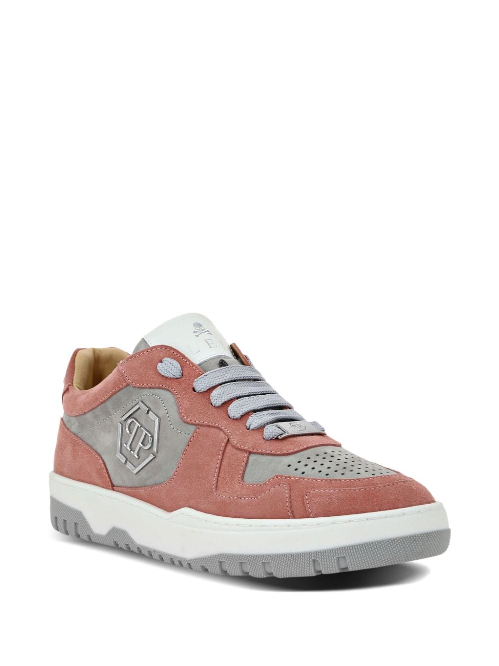 Shop Philipp Plein Hexagon Panelled Low-top Sneakers In Pink