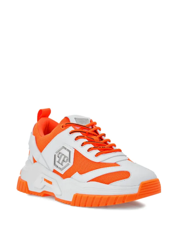 Philipp Plein Predator lace up Sneakers Orange FARFETCH UK