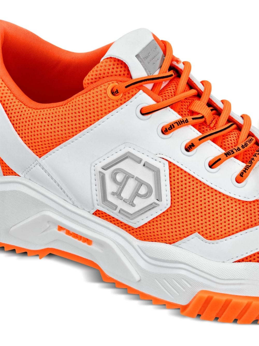 Shop Philipp Plein Predator Lace-up Sneakers In Orange