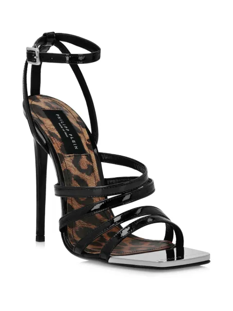 Philipp Plein square-toe patent leather sandals SADSWSA0645PLE077N - 1