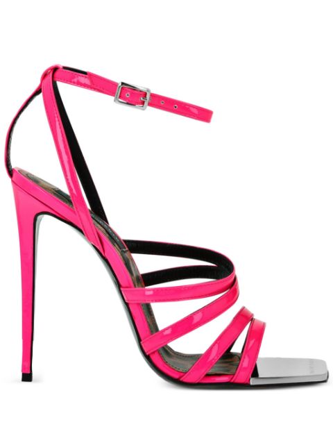 Philipp Plein square-toe patent leather sandals Women