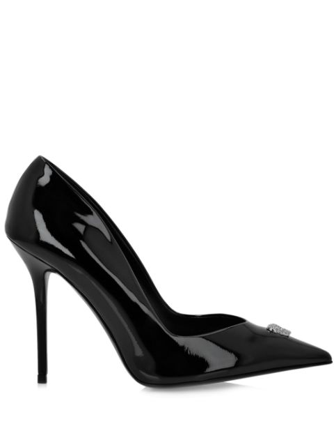 Philipp Plein skull-applique patent-leather pumps Women