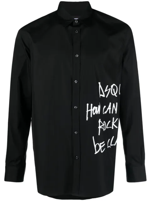 Dsquared2 Dan Hemd mit Graffiti-Print