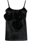 Comme Des Garçons Comme Des Garçons floral-appliqué ruched tank top - Black