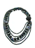 Jennifer Gibson Jewellery Vintage midnight crystal torsade necklace 1950s - Black