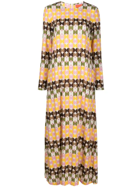 La DoubleJ Mezzaluna-print maxi dress