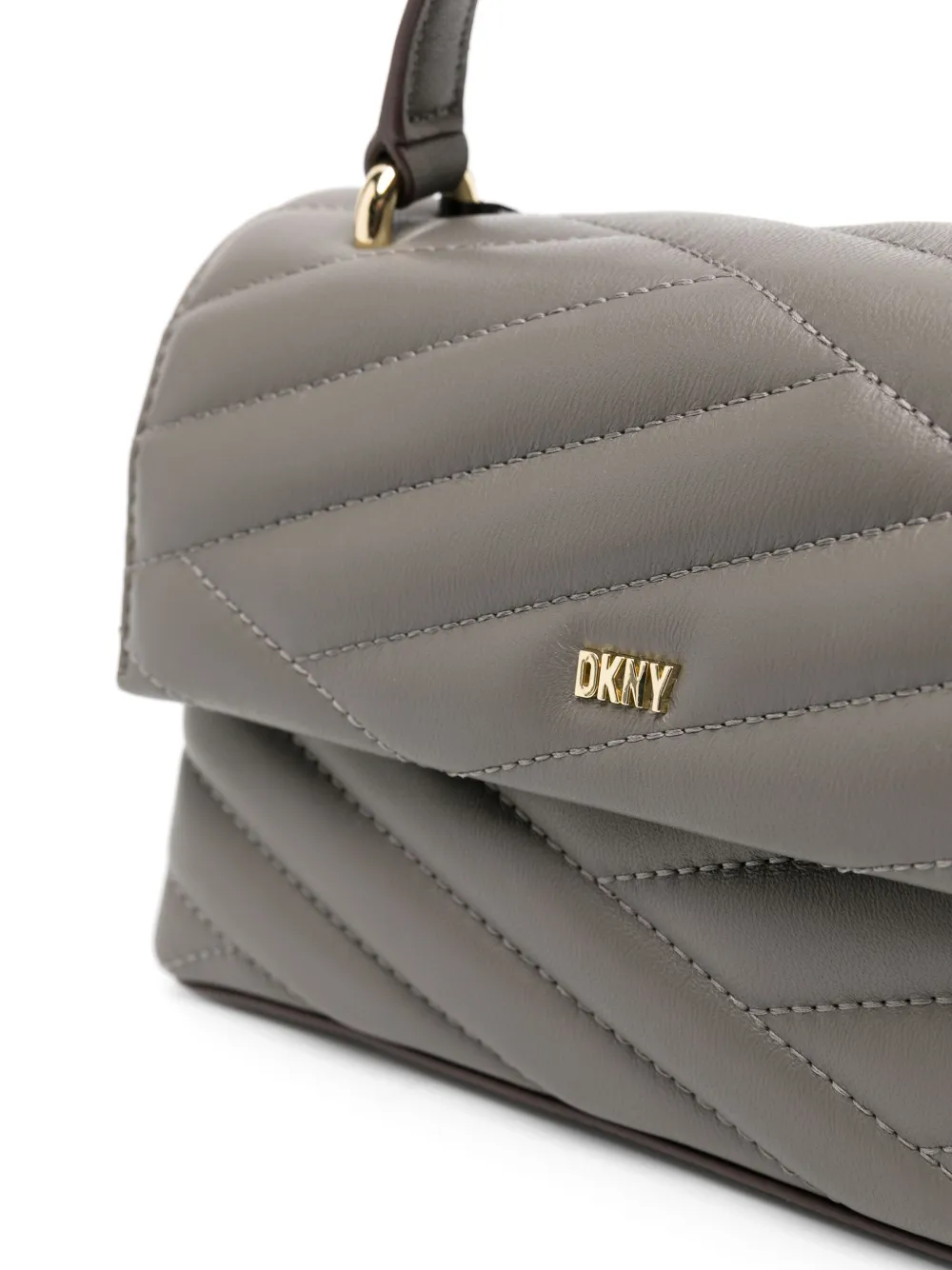 DKNY Leren shopper Grijs