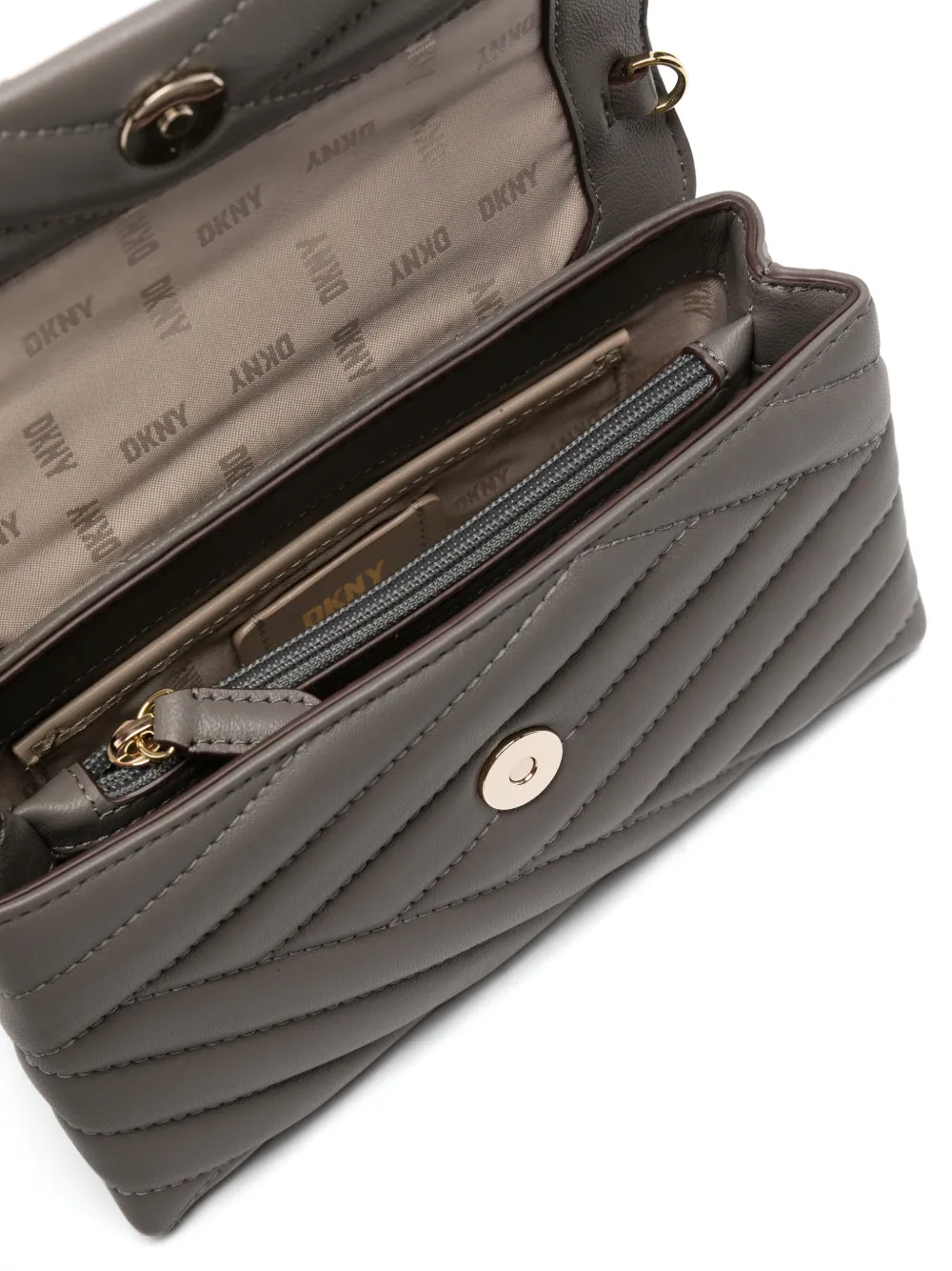 DKNY Leren shopper Grijs