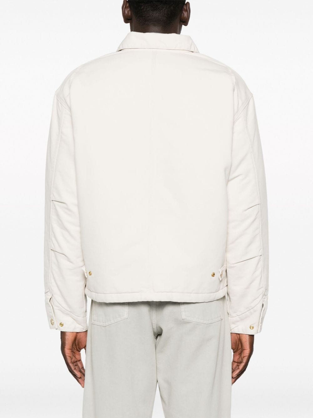 Shop Carhartt Logo-patch Organic Cotton Shirt Jacket In Neutrals