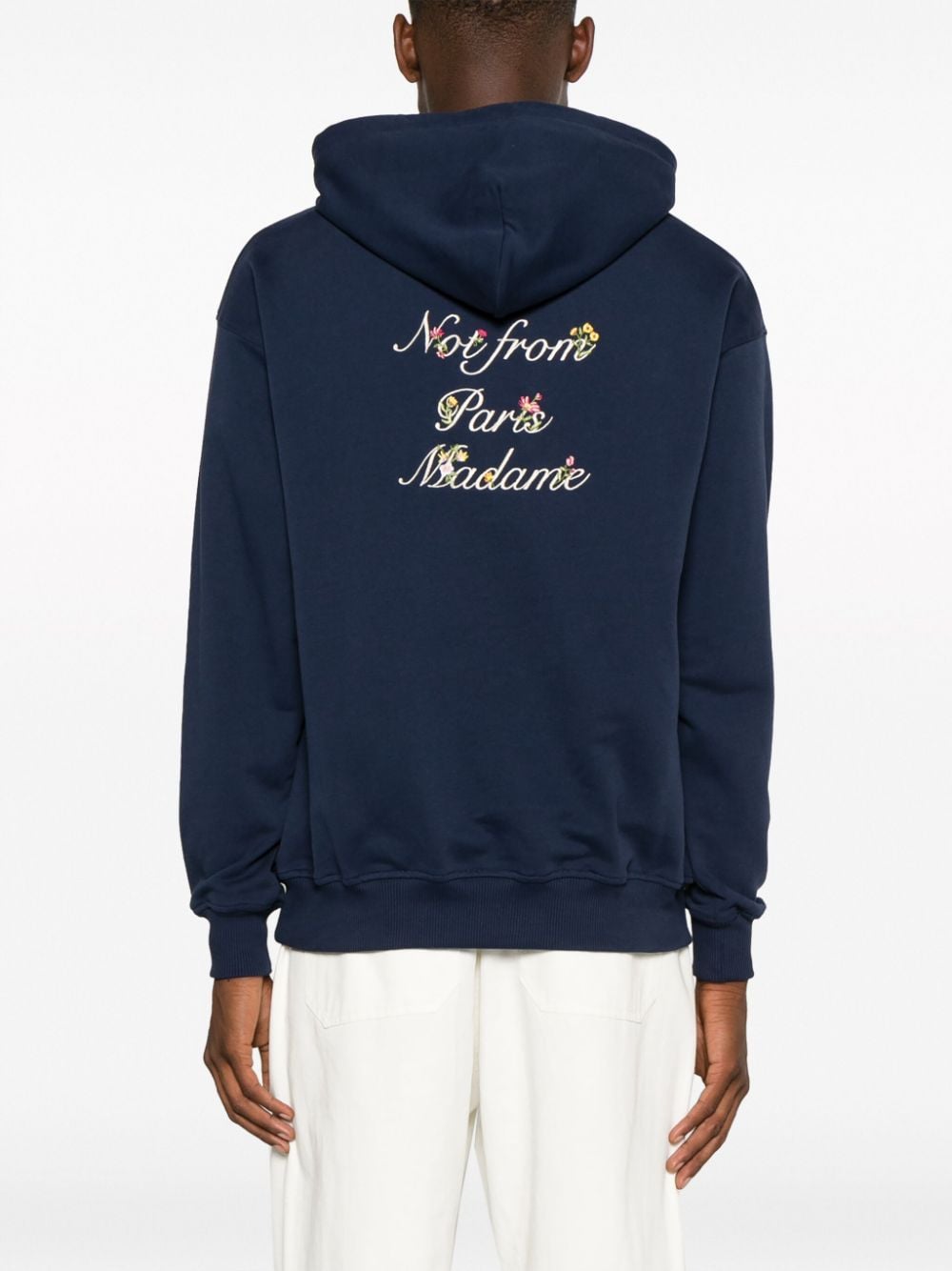 Drôle De Monsieur Hoodie met tekst Blauw