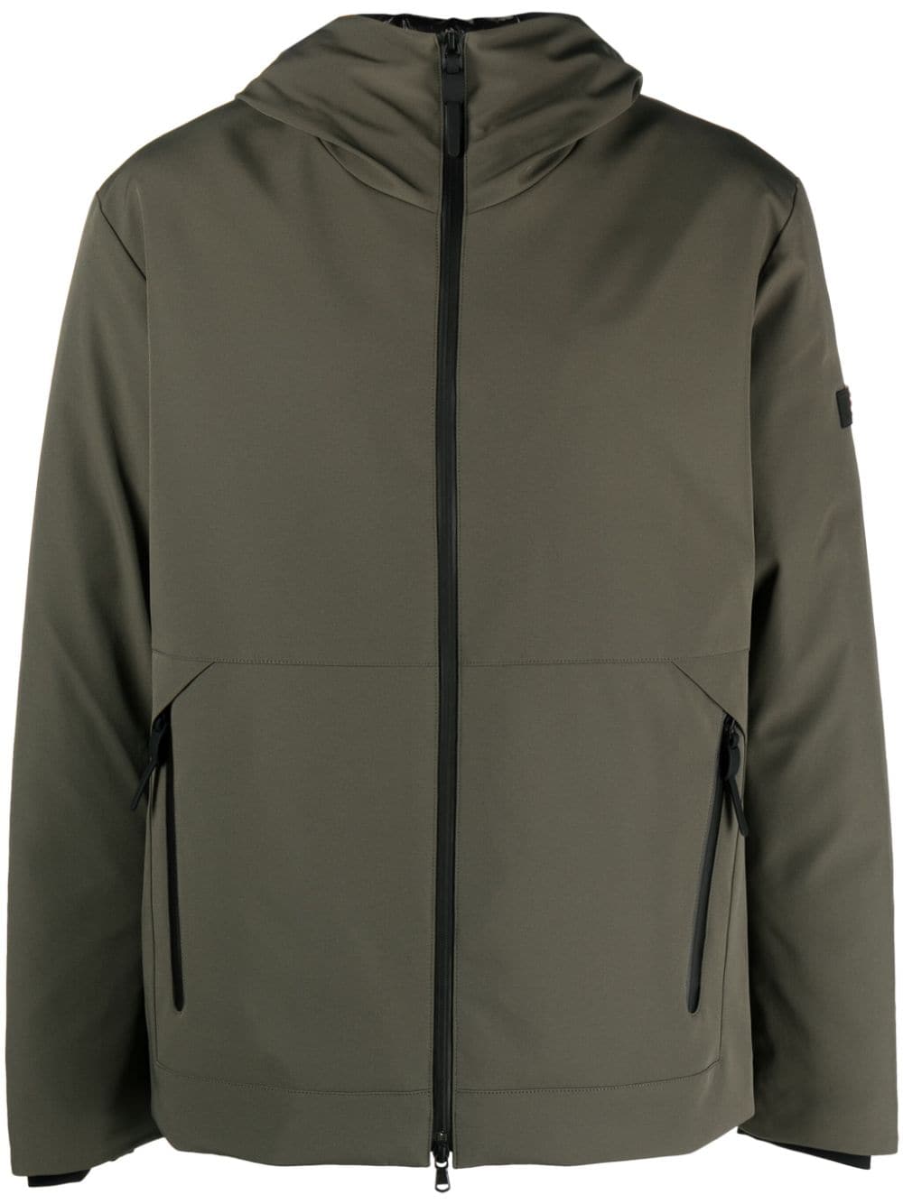 Shop Peuterey Loge Hooded Bomber Jacket In Green