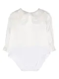 La Stupenderia lace-trim bib-collar rompers - White