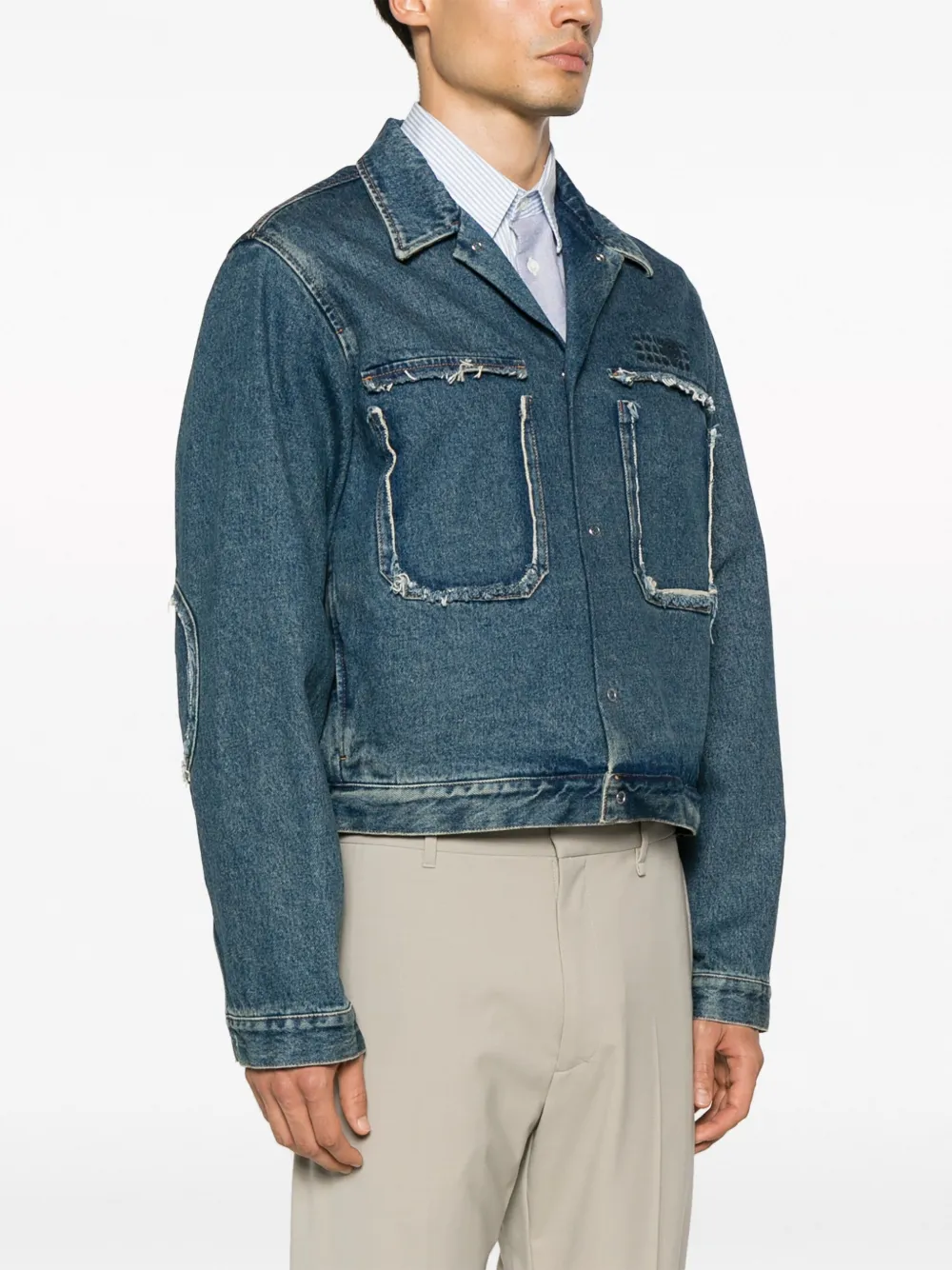 MM6 Maison Margiela cut-out Denim Jacket - Farfetch