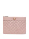 CHANEL Pre-Owned CC diamond-quilted clutch bag - Pink