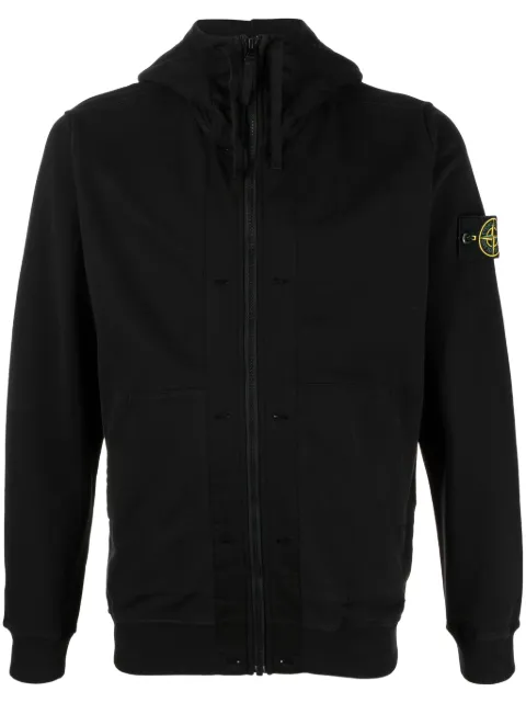 Stone Island Compass-patch cotton hoodie