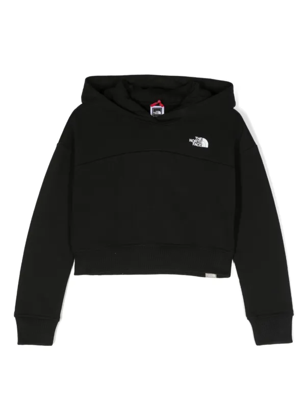 The North Face Kids logo print Cotton Hoodie Farfetch