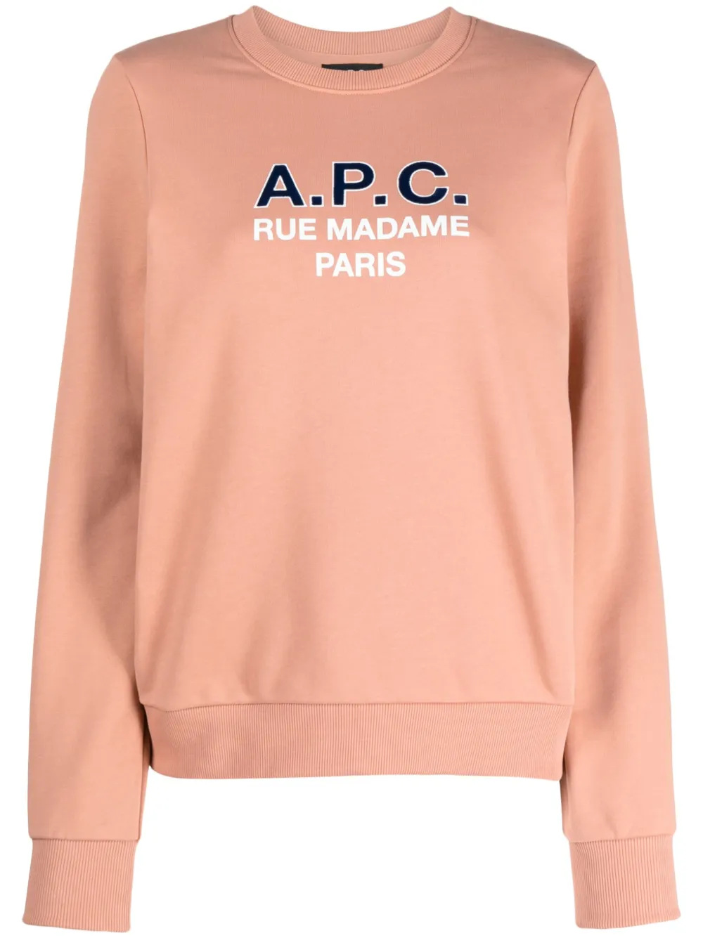 Shop Apc Madame Logo-print Cotton Sweatshirt In Pink