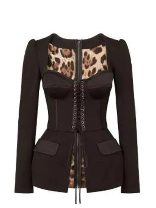 Cotton and Satin Top with Laces and Eyelets - Dolce & Gabbana - Modalova