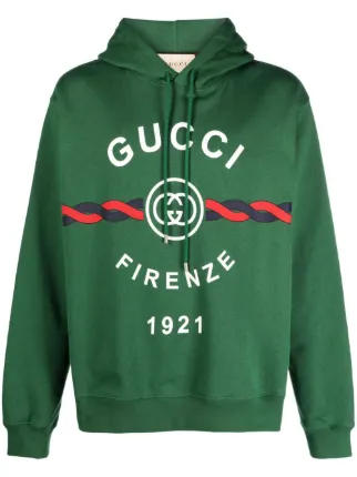 Gucci Felpa GG Con Cappuccio Verde FARFETCH IT