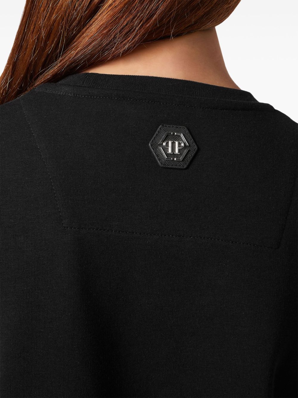 Shop Philipp Plein Logo-print Cotton Sweatshirt In Black