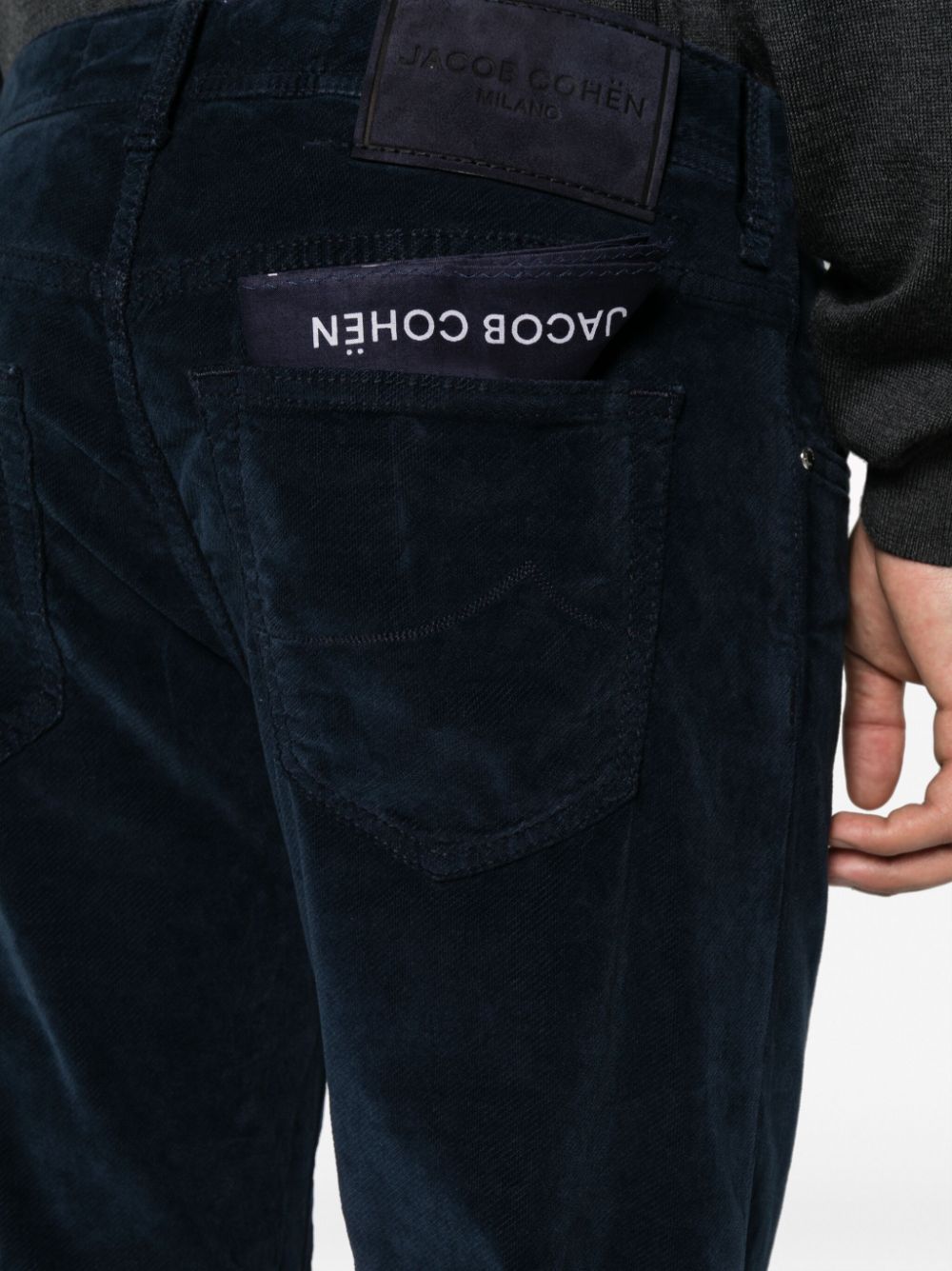 Shop Jacob Cohen Mid-rise Straight-leg Trousers In Blue