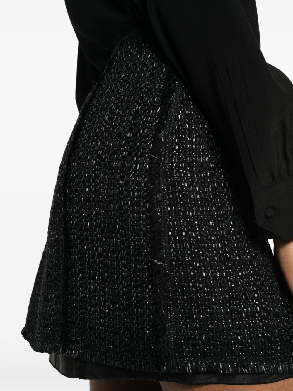 Shop Lanvin Metallic Tweed A-line Miniskirt In Black