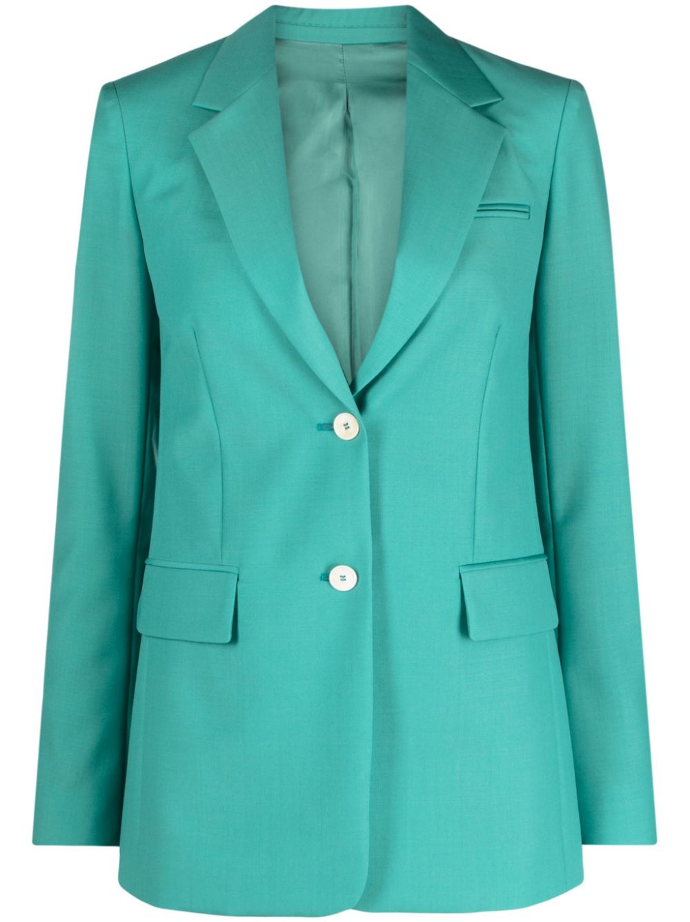 Lanvin Textured Single-breasted Blazer In Green