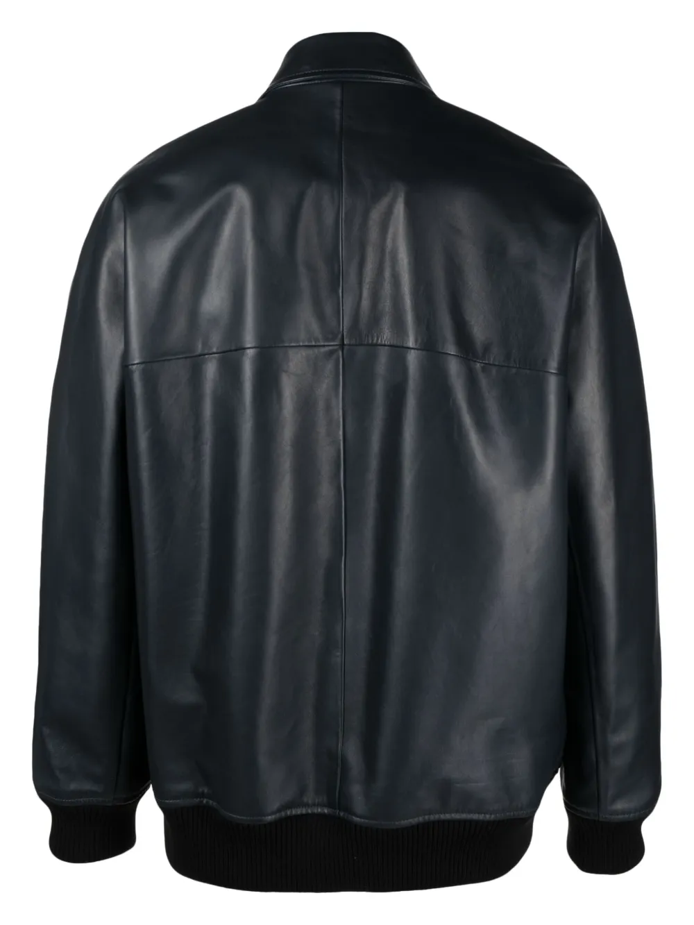 Lanvin classic-collar leather jacket - Blauw