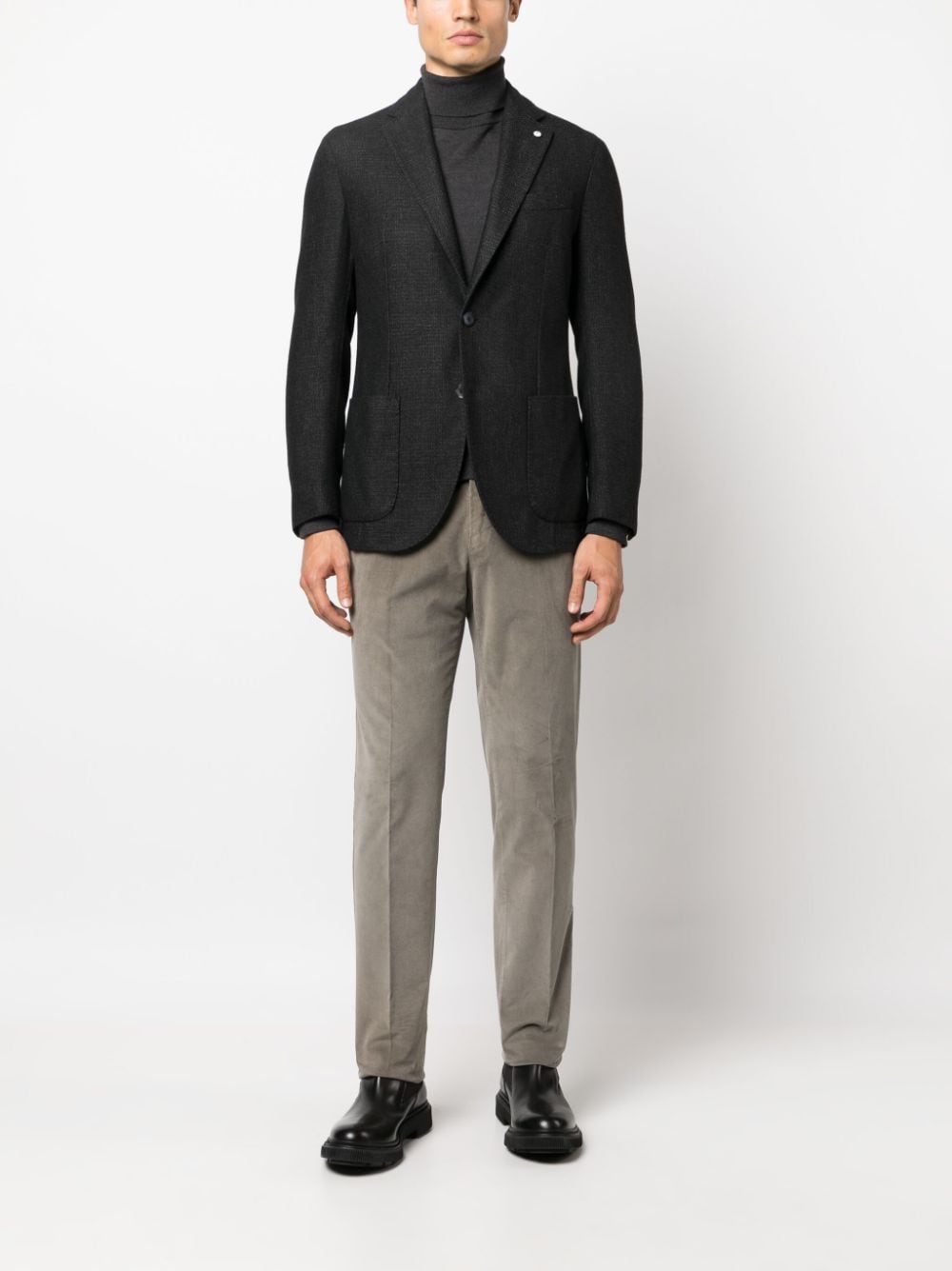 LUIGI BIANCHI MANTOVA notched-collar single-breasted blazer - Grijs