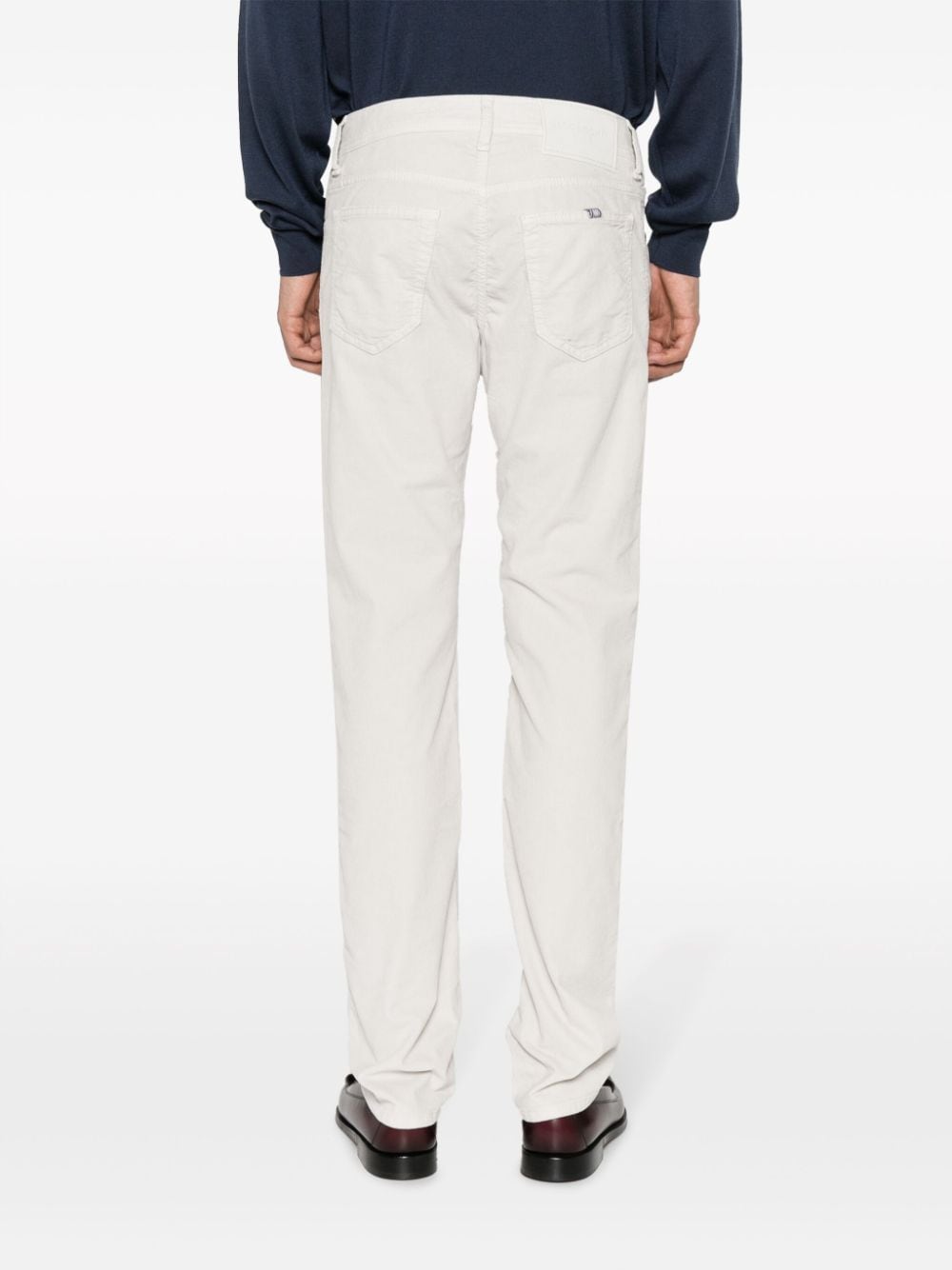 Shop Jacob Cohen Mid-rise Straight-leg Trousers In White