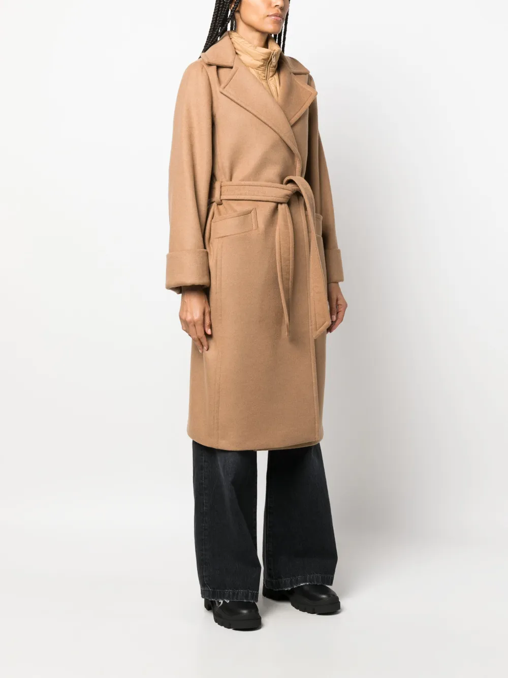 Fay Mantel met ceintuur Bruin