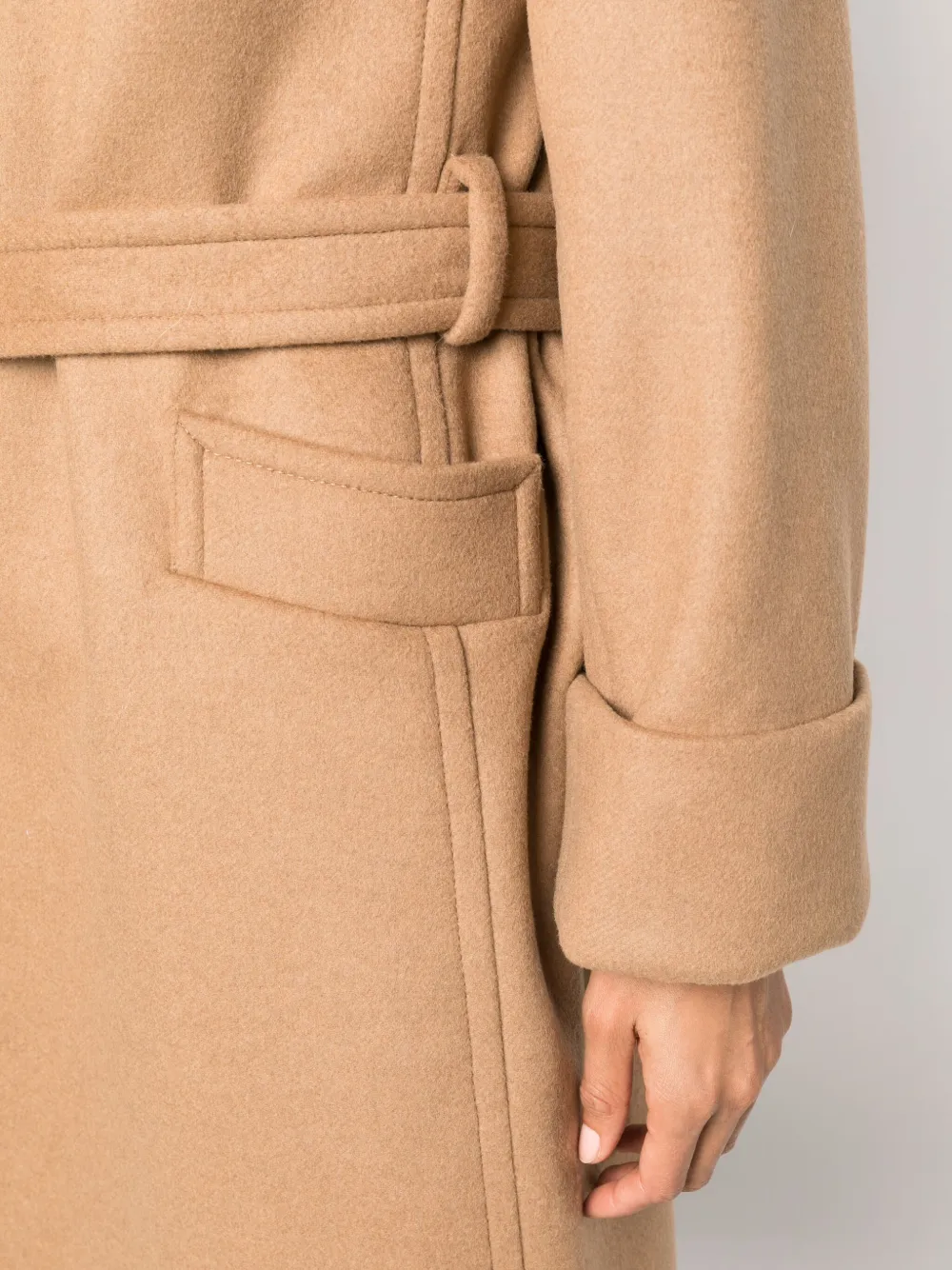 Fay Mantel met ceintuur Bruin