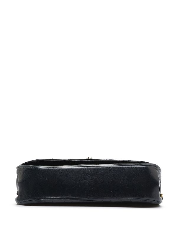 Vintage Chanel Half Moon Shoulder Bag White Lambskin Gold Hardware