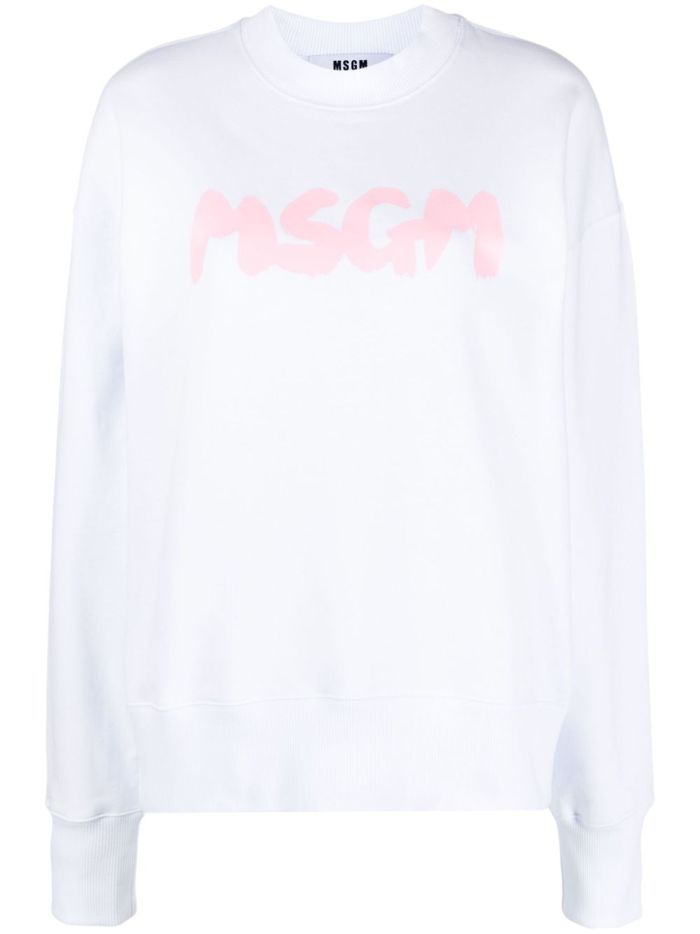 MSGM logo-print cotton sweatshirt - Weiß