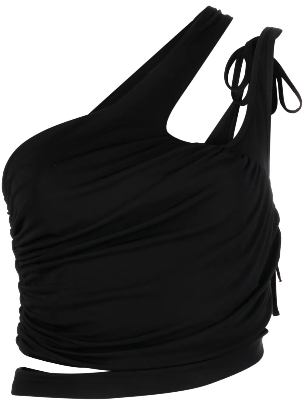 Andreädamo Andreādamo Draped Jersey Asymmetric Top Clothing In Black