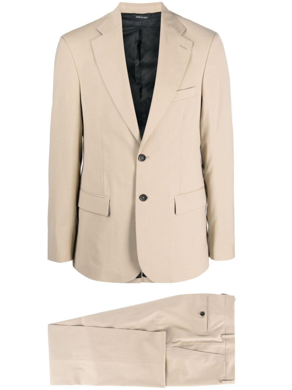 Just Cavalli Logo-patch Single-breasted Suit In Neutrals
