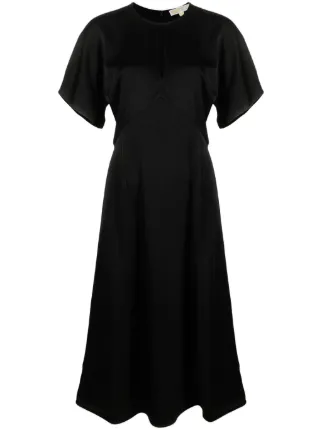 midi black satin dress Get What You Want Black Satin Midi Dress, Small - The Mint Julep Boutique main image 0