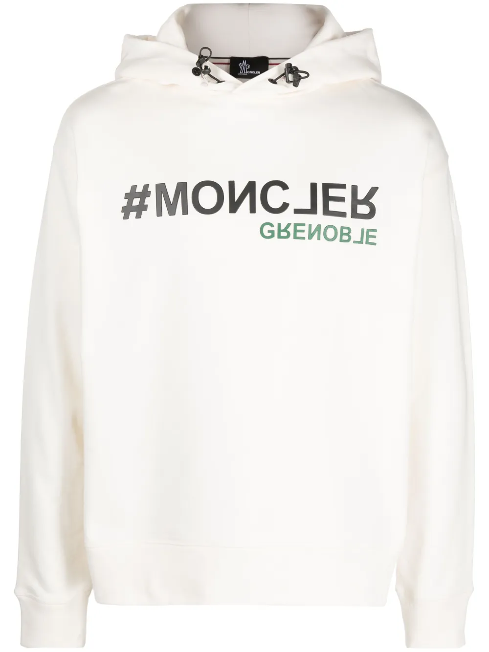 Moncler Combed Cotton Sweatshirt Hoodie In White