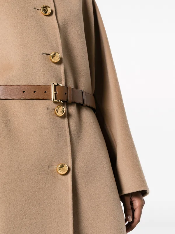 【プラダ・PRADA】Single-breasted belted cashmere coat Prada Single-breasted Belted Cashmere Coat In Grey | ModeSens