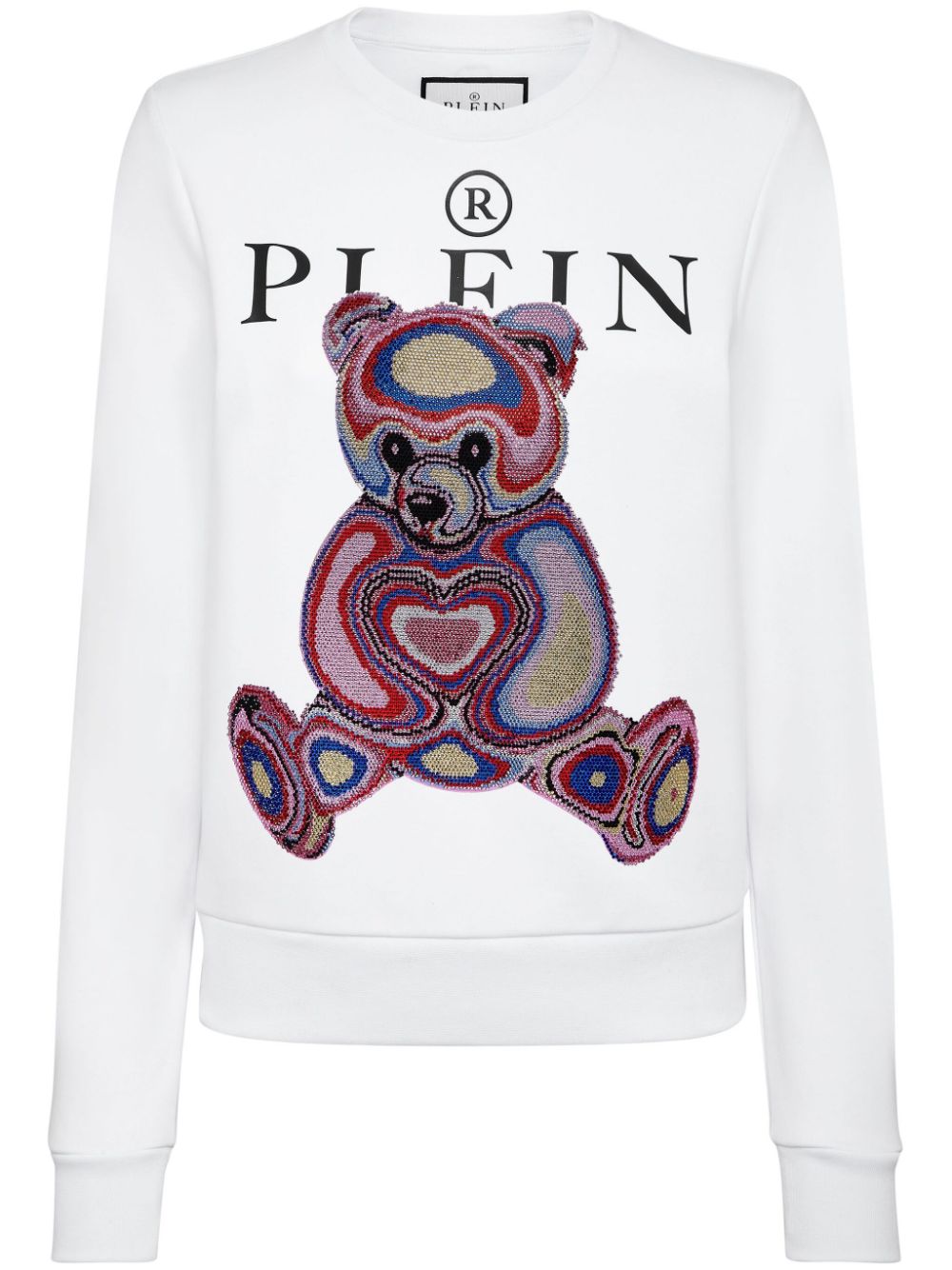 Philipp Plein logo-print cotton blend sweatshirt - White